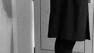 Crossdresser Bound In Uniform Self Bondage.