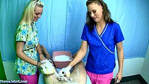 casey and jc simpson give a sponge bath