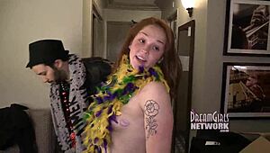 Girls strip naked on Bourbon Street and flash in hotel room. Wild public antics unfold