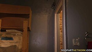 Natasha nice attempts anal with black cock at outdoor gloryhole