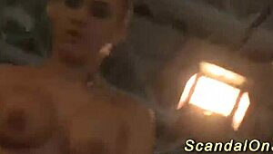 Beautiful dancer squirts on the public stage