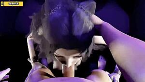 Cat Women Seduce Man In Hentai 3D.