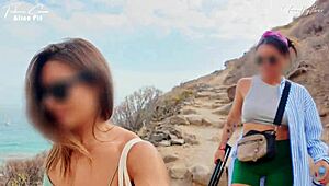 Beach Handjob Turns Wild as I Catch Two Girls Flashing in Parking Lot