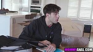 Young and old students both give blow jobs and anal sex to the horny teacher in a triple play