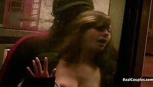 British and European couples have hot interracial sex outdoors