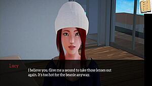 In my new family, the redhead teen explores in a 3D anime hentai