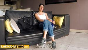 latina lingerie model with tight pussy gets pounded by huge cock in sexy casting interview