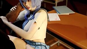 3d cute college slut wearing cut jk dress got her wet pussy fucked so hard