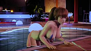 Honoka Slamming Hard With Another Girl In Wild 3D