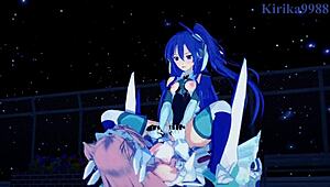 Tsubasa Kazanari in Kanade intenziven futanari seks z Maria Cadenzavna Eve v Symphogear hentai!