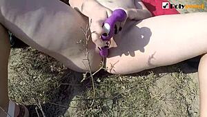 Damn! Teen in glasses gets wet pussy pounded outdoors!