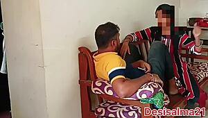 My husband told his friend my pussy is wide, so he fucked my ass and pussy hard with oil.