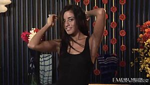 Reagan Manx finger fucks her tight pussy on the couch