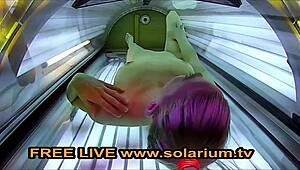 i caught this blonde teen fingering in public solarium