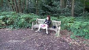 i'm scarlet mature redhead flashing and masturbating outdoors in public