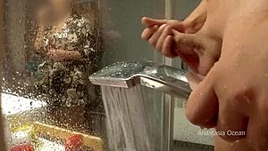 stepmom came to his bathroom he started jerking she likes to watch my pervert family