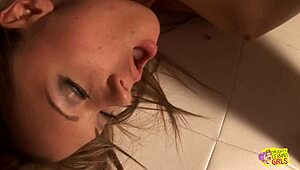 virtual lesbians fingering and eating pussy with dildo on leather sofa