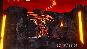 Devil Plays With A Super Hot Girl In Hell