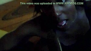 Ebony woman sucking big black cock passionately