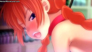 Redhead anime babe in hentai scene
