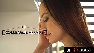 naughty nicole love at work gets her ass plumbed after buttplug