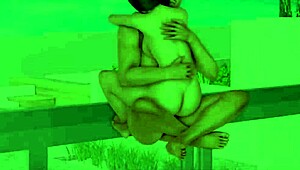 3D porn with a mature MILF on the balcony
