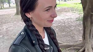 She Showed Tits in Park and Got Fucked at My Place