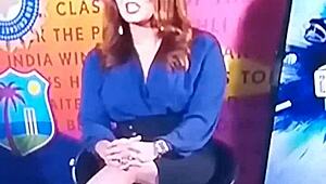 Spicy Hot Indian Tv Anchor Cricket Show