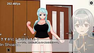 Undressing rock-paper-scissors game with neighbor girlfriend in anime