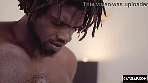 Hot black gay sex gets harder with monster cock