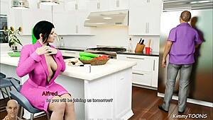 Anna's Exciting Affair - Cheating Wife Fucked by Oldman in Kitchen. Husband Fixes Sink While She Gets Pounded!