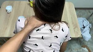 This Russian Girlfriend Sucks and Bangs in Kitchen, Taking Huge Cum on Ass