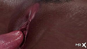 Massaging Pussy With Tongue In Waterworld Hentai Episode 37.