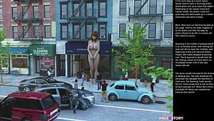 this 3d cartoon features big apple small gesture sex.