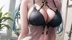 3D Animated Mature Woman Gets Bedroom Visitor for Pussy Masturbation ASMR