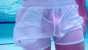 xnxxjohn, the pool boy, rocks a see-thru look while working underwater with his gopro.