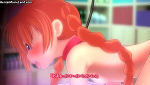 Redhead anime babe in hentai scene
