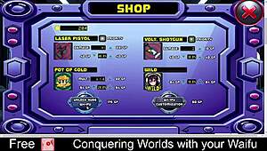 feeling the thrill of conquering new worlds with your beloved waifu in this game