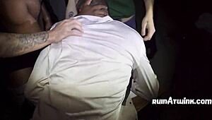 Handsome prof turned pig bottom for Trevor Brooks, Spikey Dee, Shadow?