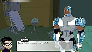 In 18Titans part 11, does Raven give an amazing boobjob to her partner?