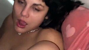 Skinny Girl With Natural Tits Gets Vagina Split While Sending Follower Greetings