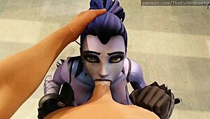 hot sexy widowmaker and raven blowjob compilation with monster cocks.
