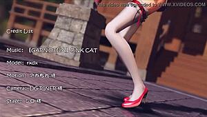 Reim Touhou Pinkcat In 3D Cartoon