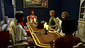 Sims 4 Back to the Future XXX parody with interracial 4 some