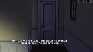 Stepmom asks son for a back rub in this 3d animated hentai 😊