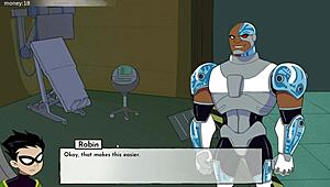 In 18Titans part 11, does Raven give an amazing boobjob to her partner?