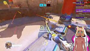 I play Overwatch as Vtuber Lewdneko and get spanked