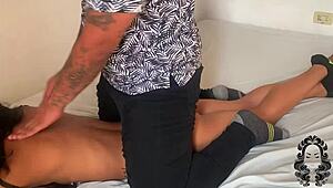 Horny Ebony Latina Stepsister Craves Massage On Her Tits And Ass