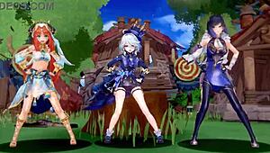 Genshin Furina Nilou Yelan Hentai MMD Animation