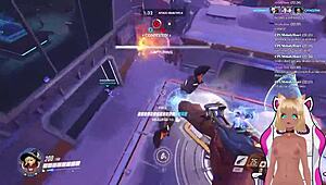I play Overwatch as Vtuber Lewdneko and get spanked
